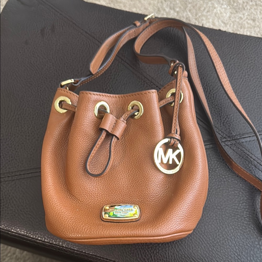 Michael Kors Brown Crossbody Bag with Gold Hardware